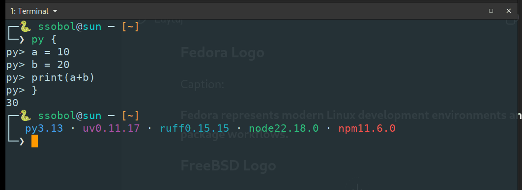 PySH block execution mode — multi-line py blocks